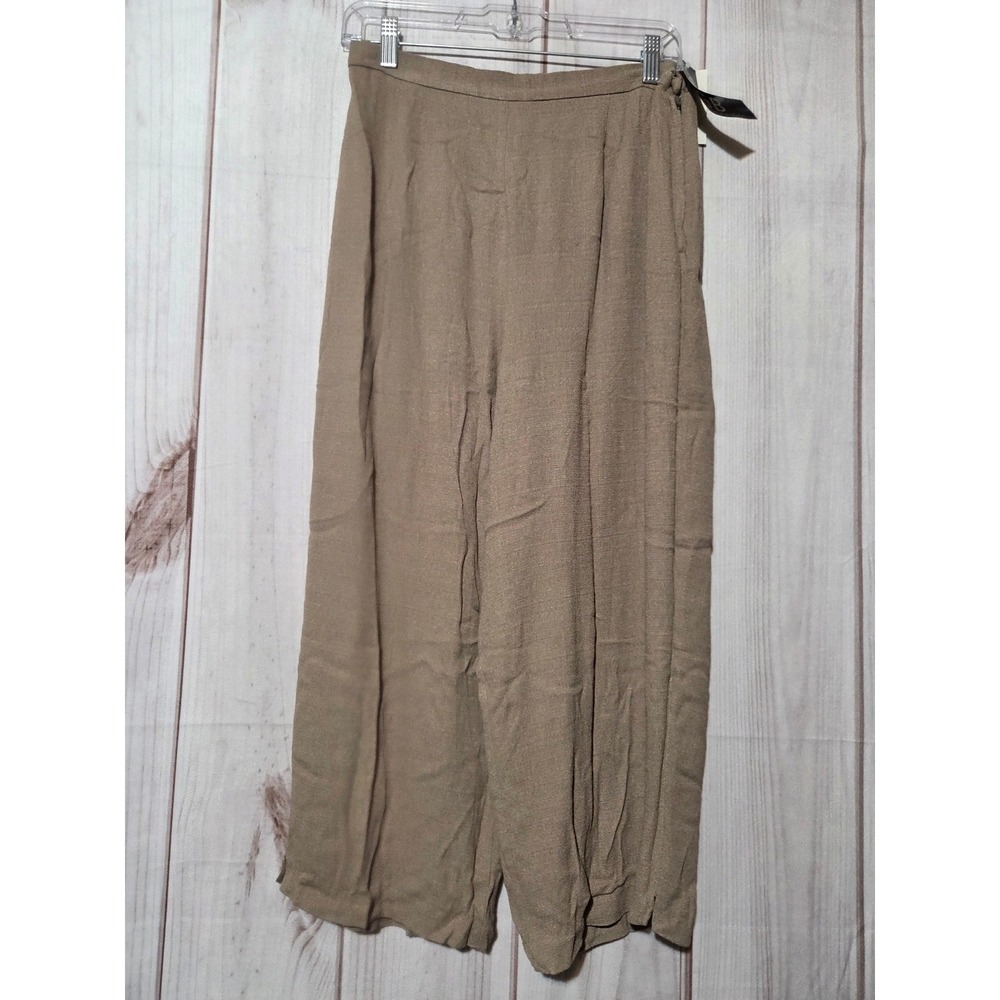 AGB California Womens Tan Wide Leg Crop Pants Size M Flowy